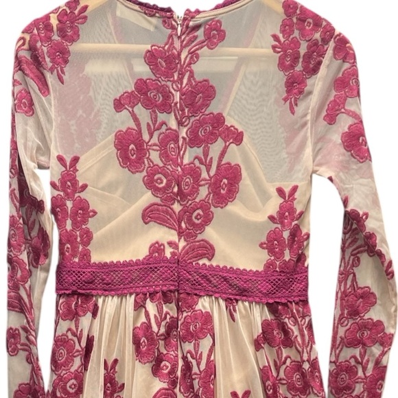 Altar'd State Burgundy Floral Long Sleeve Dress Boho Lined Size Small - Picture 2 of 11